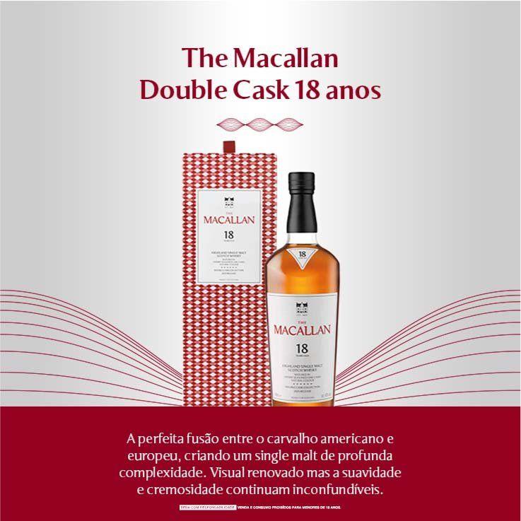 Whisky The Macallan Double Cask Single Malt 18 Anos Escocês 700ml